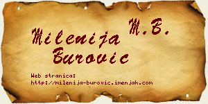 Milenija Burović vizit kartica